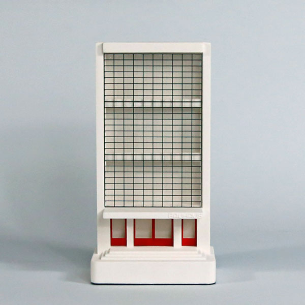 Bauhaus Dessau Mini Entrance Model. Product Shot Front View. Architectural Sculpture by Chisel & Mouse