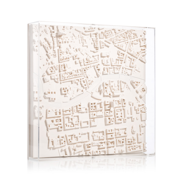 Berlin Cityscape Framed 5000 Model. Product Shot Front View. Architectural Sculpture by Chisel & Mouse