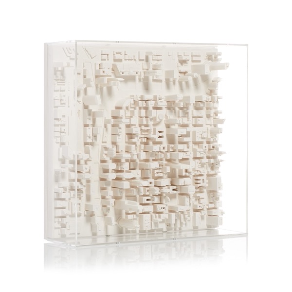 Chicago Cityscape Framed 5000 Model. Product Shot Front View. Architectural Sculpture by Chisel & Mouse