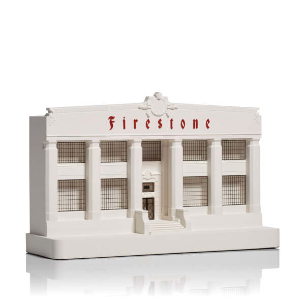 Firestone Building Model. Product Shot Front View. Architectural Sculpture by Chisel & Mouse