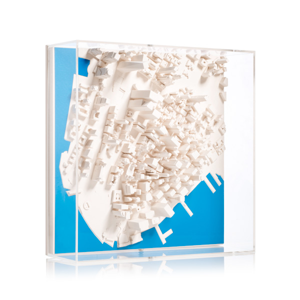 New York Cityscape 1:5000. Product Shot Front View. Architectural Sculpture by Chisel & Mouse