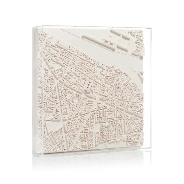 Paris St Germain Cityscape Framed 5000 Model. Product Shot Front View. Architectural Sculpture by Chisel & Mouse
