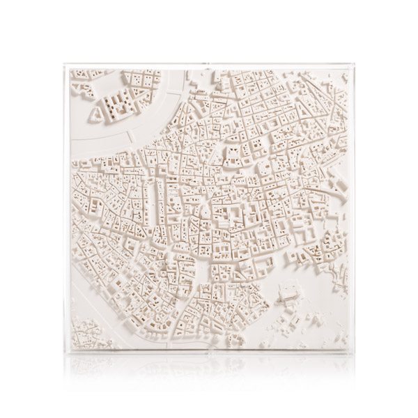 Rome Cityscape Framed 5000 Model. Product Shot Front View. Architectural Sculpture by Chisel & Mouse