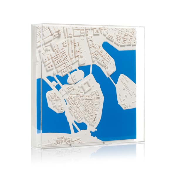 Stockholm Cityscape Framed 5000 Model. Product Shot Front View. Architectural Sculpture by Chisel & Mouse