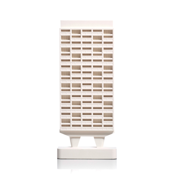 unite d habitation Le Corbusier Model. Product Shot Front View. Architectural Sculpture by Chisel & Mouse