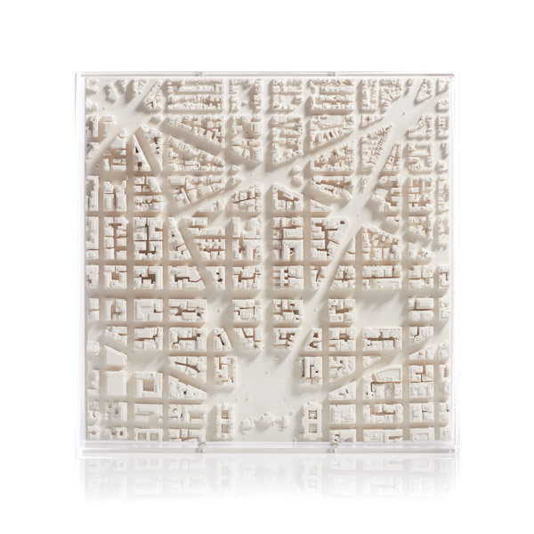 washington dc Cityscape Framed 5000 Model. Product Shot Front View. Architectural Sculpture by Chisel & Mouse