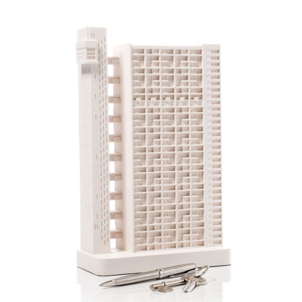 Trellick Tower Model. Product Shot Side View. Architectural Sculpture by Chisel & Mouse