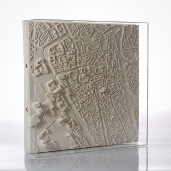 Utrecht Cityscape Framed 5000 Model. Product Shot Side View. Architectural Sculpture by Chisel & Mouse