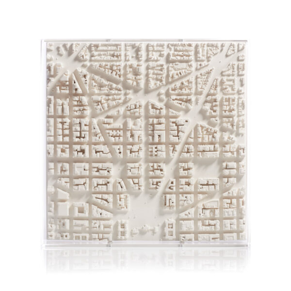 washington dc Cityscape Framed 5000 Model. Product Shot Front View. Architectural Sculpture by Chisel & Mouse