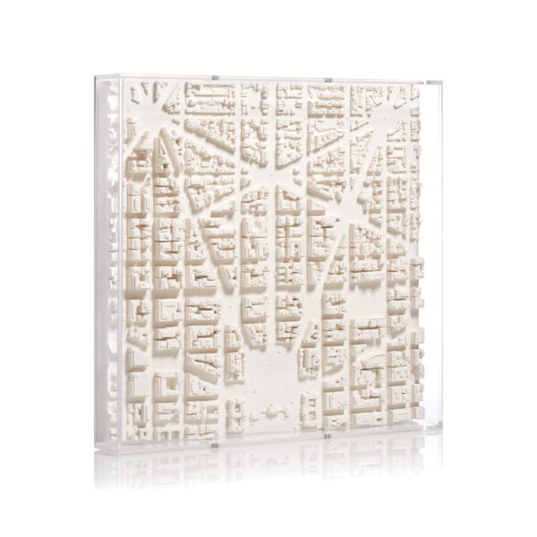 washington dc Cityscape Framed 5000 Model. Product Shot Side View. Architectural Sculpture by Chisel & Mouse